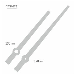 Wskazówki zegarowe srebrne długie /YT2087S