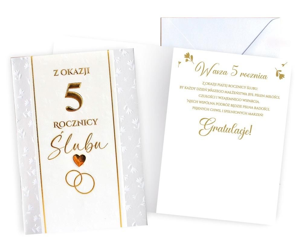 Karnet Rocznica ślubu 5 - artykuł papierniczy