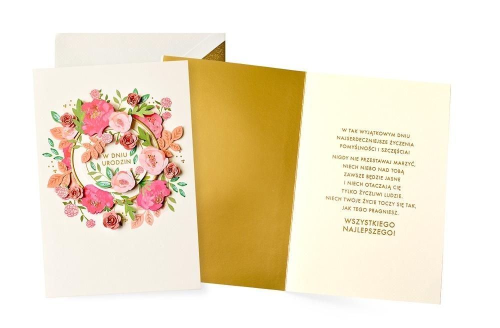 Karnet Urodziny kwiaty - artykuł papierniczy