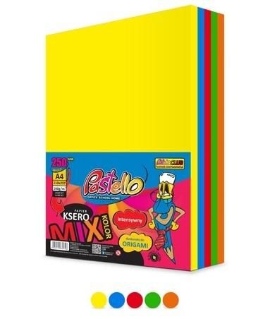 Papier ksero A4 160g 5 kolorów 250 arkuszy - artykuł papierniczy