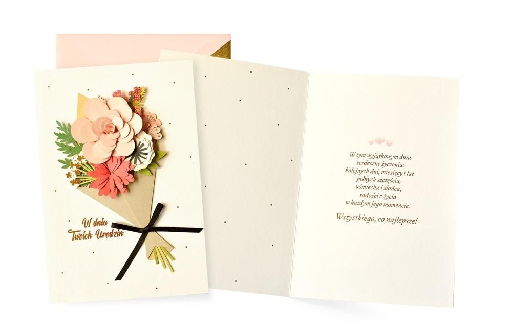 Karnet Urodziny bukiet - artykuł papierniczy