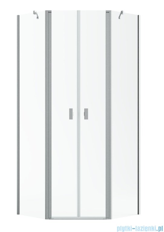 Radaway Nes Brushed Nickel Ptd kabina pięciokątna 90x100cm szczotkowany nikiel 10051000-91-01/10051500-91-01