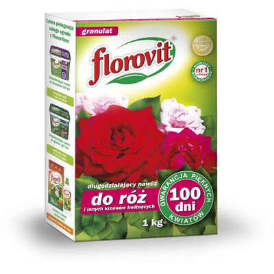 Nawóz długodziałający nawóz do róż i innych krzewów kwitnących 100 dni karton 1 kg Florovit
