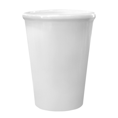 Doniczka ceramiczna z podstawką palma (palmowa) biały (odcień szary) 29 cm