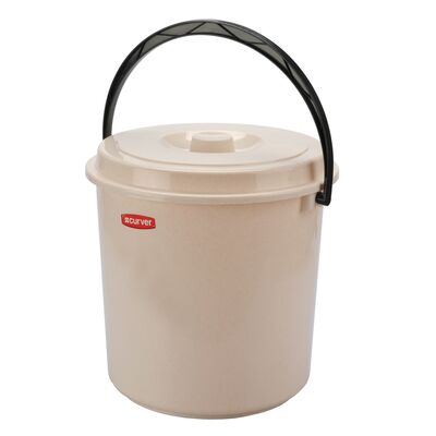 Wiadro 10 l z pokrywą beżowe
