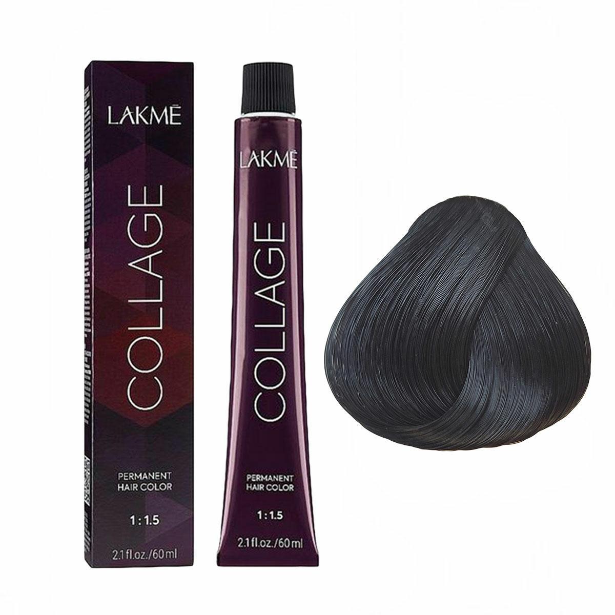 Lakme Collage, farba do włosów trwale koloryzująca, 1/00, 60ml