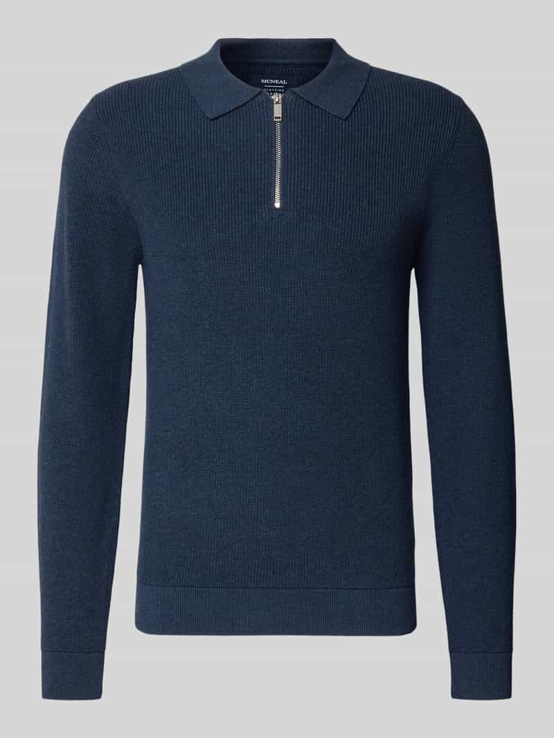 Sweter z dzianiny z kołnierzem z połami