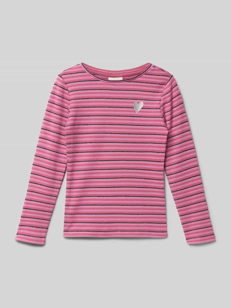 Bluzka z długim rękawem o kroju slim fit z mieszanki bawełny