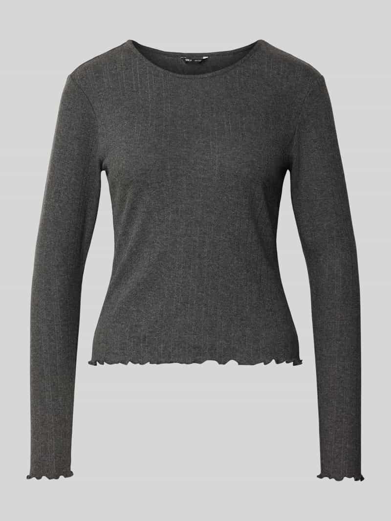 Bluzka z długim rękawem o kroju slim fit z czystej bawełny model ‘CARLOTTA’