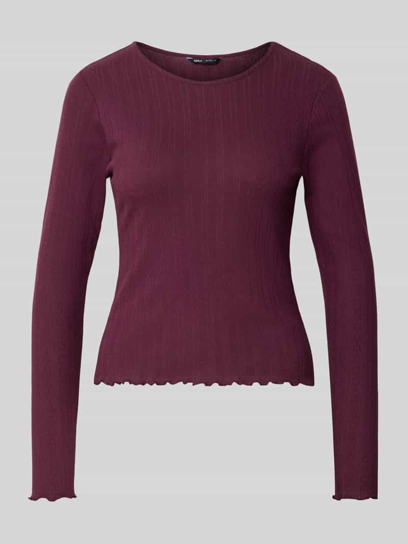 Bluzka z długim rękawem o kroju slim fit z czystej bawełny model ‘CARLOTTA’