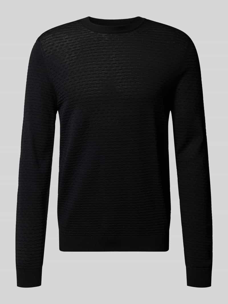 Sweter o kroju slim fit z mieszanki wiskozy z fakturowanym wzorem