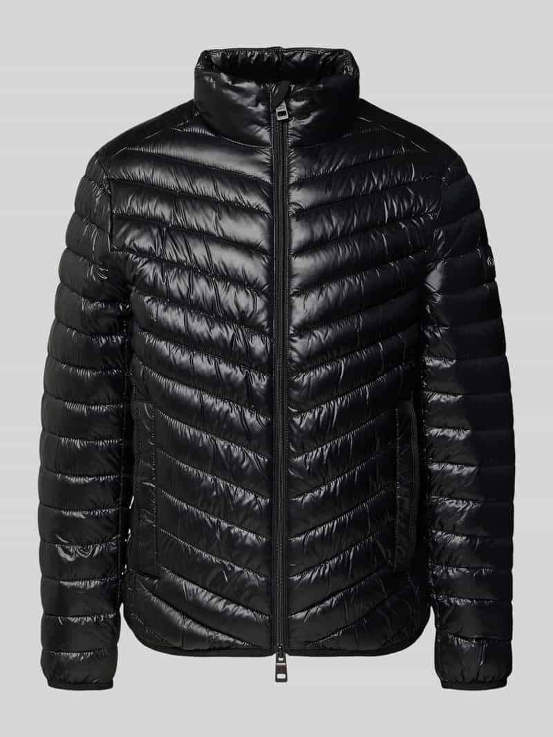 Kurtka pikowana o kroju regular fit z detalami z siateczki