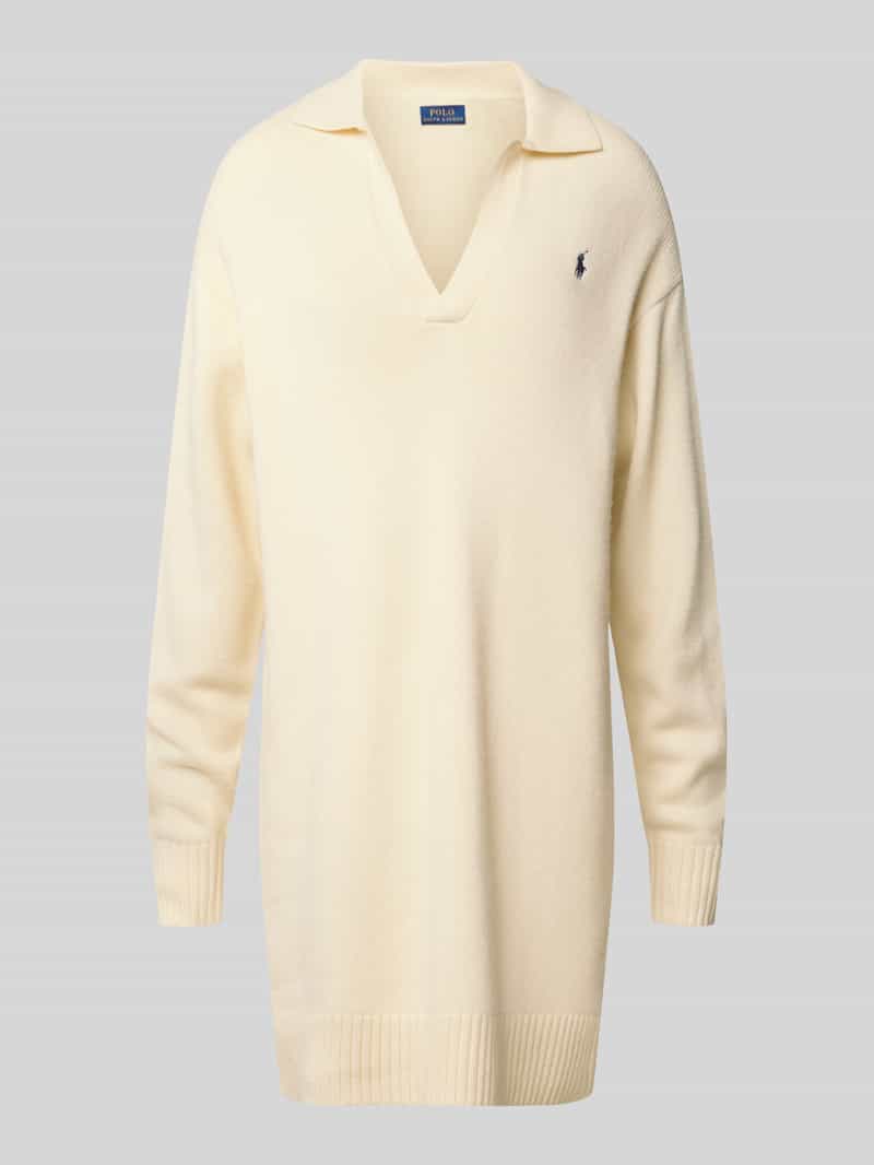 Sukienka wełniana z wyhaftowanym logo