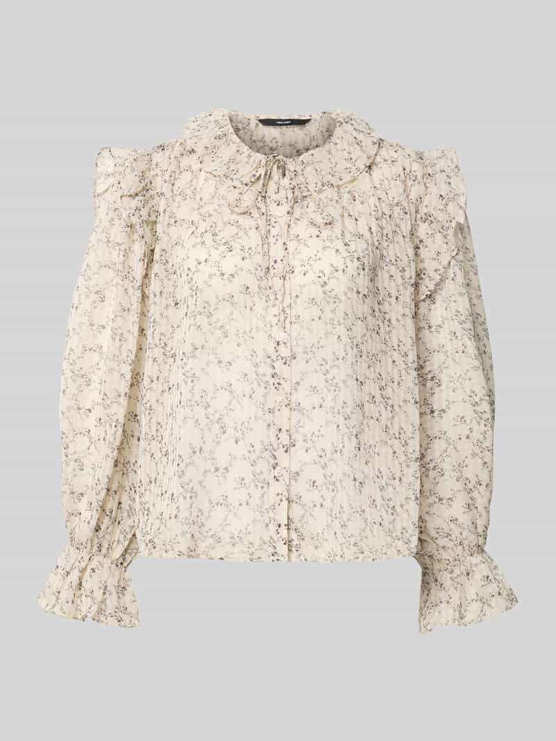 Bluzka o kroju regular fit z wykładanym kołnierzem model ‘PETRA’