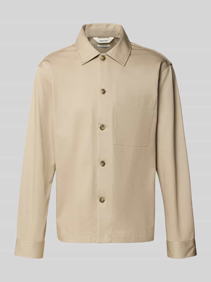 Kurtka koszulowa o kroju regular fit z czystej bawełny model ‘TATE’