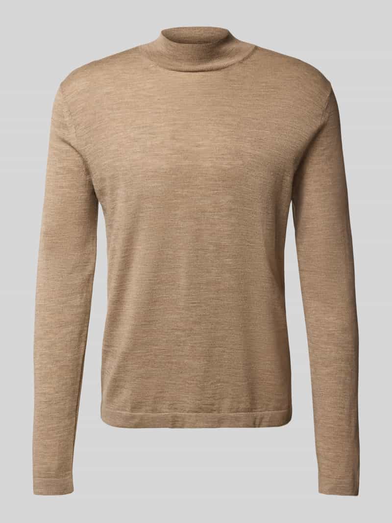 Sweter z dzianiny z wełny ze stójką model ‘Tern’