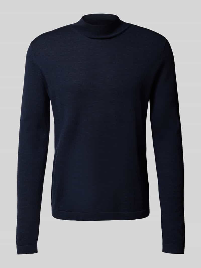 Sweter z dzianiny z wełny ze stójką model ‘Tern’