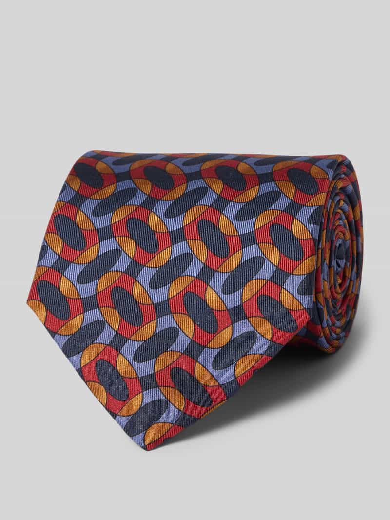 Krawat jedwabny z nadrukiem z logo (8,5 cm)