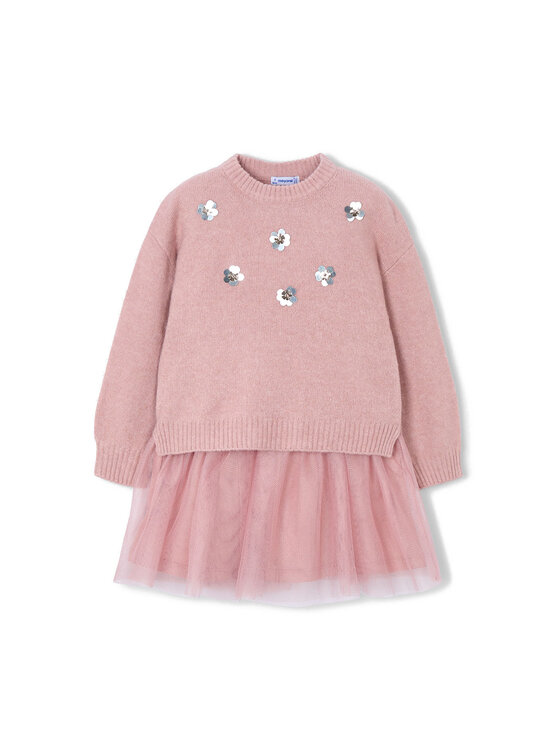 Mayoral Sukienka dzianinowa 4918 Różowy Regular Fit
