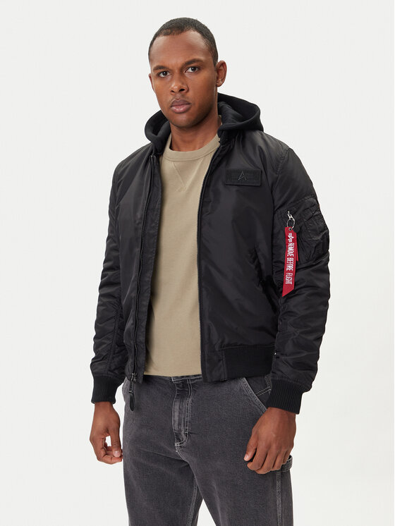 Alpha Industries Kurtka bomber MA-1 TT Hood Two Tone 258100 Czarny Regular Fit