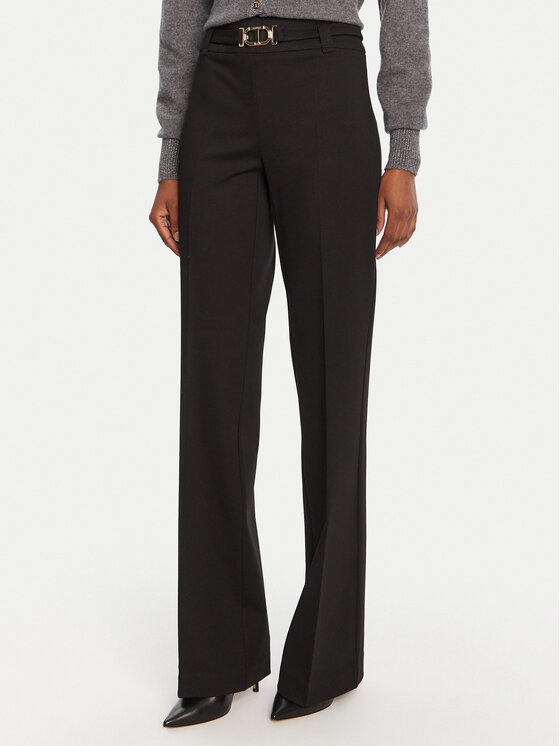 TWINSET Spodnie materiałowe 252TP2602 Czarny Flare Fit