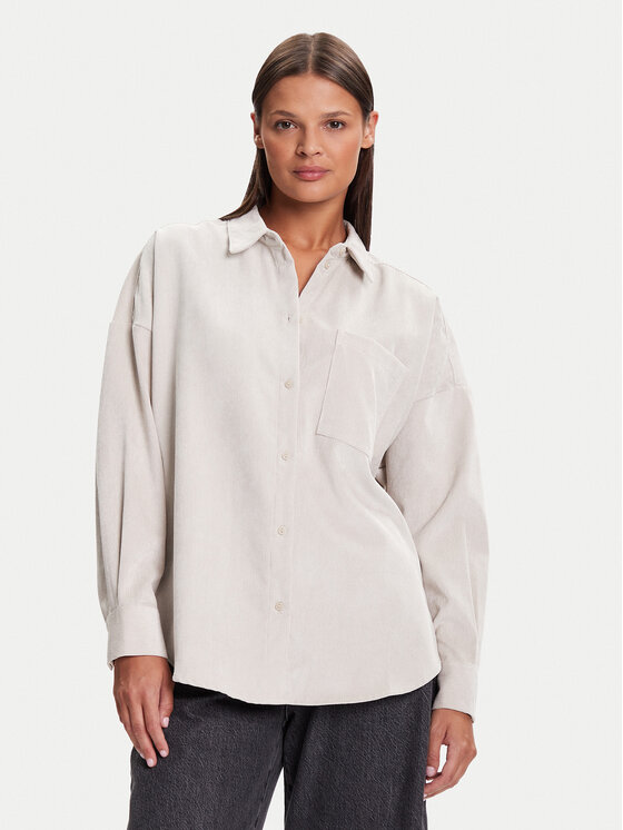 Vero Moda Koszula Sanne 10317194 Beżowy Oversize