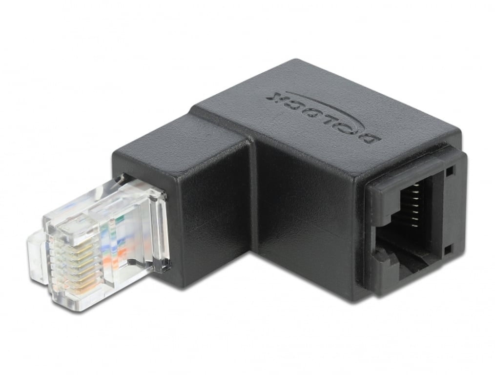 DeLOCK Przejściówka RJ45 męskie, pod kątem do dołu na żeńskie, Cat.6 UTP 86423