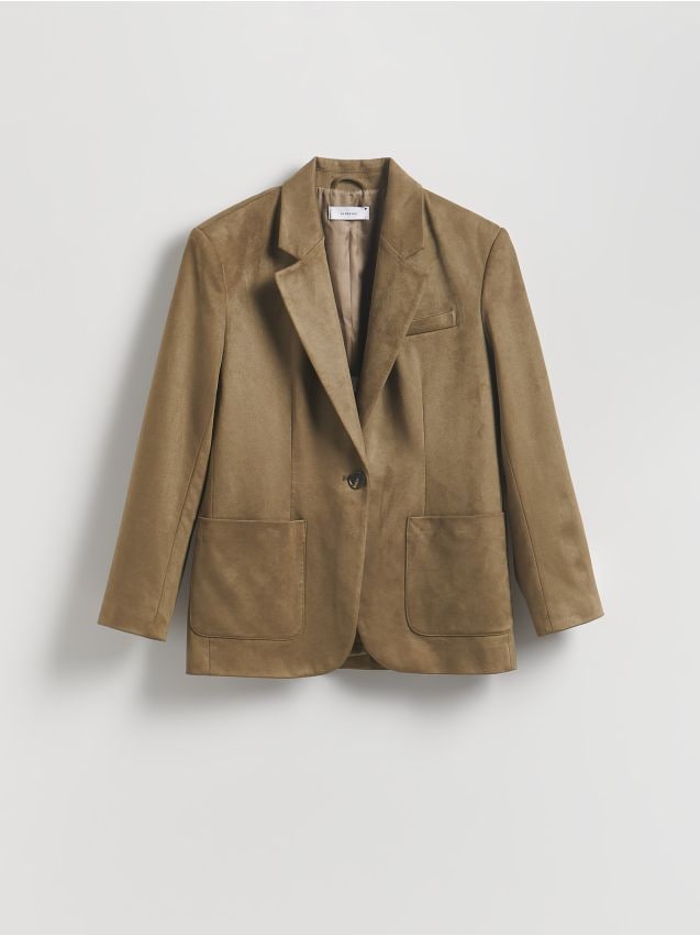 Reserved - Marynarka z imitacji zamszu - jasny zielony