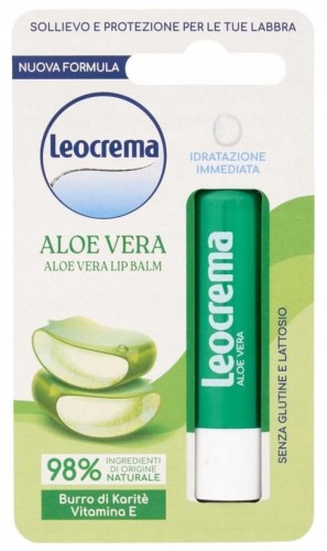 Leocrema Lip Balm Stick Aloe Vera 5,5 ml – balsam do ust nawilżający z aloesem i witaminą E