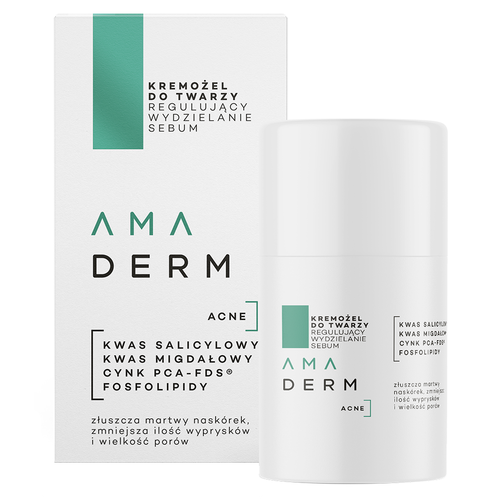 Amaderm Acne, kremożel do twarzy regulujący wydzielanie sebum, 50 ml