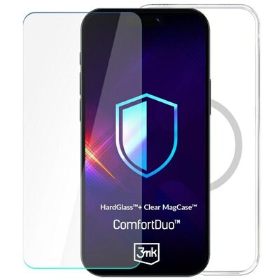 Etui 3MK ComfortDuo Clear MagCase do Samsung Galaxy S25 Przezroczysty + szkło hartowane