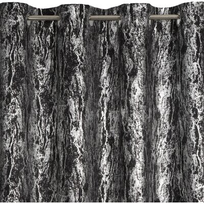 Zasłona EUROFIRANY Elise 140 x 250 cm Czarno-srebrny