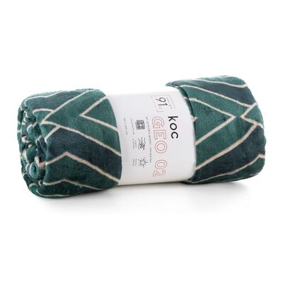 Koc Geo 150 x 200 cm zielono-złoty