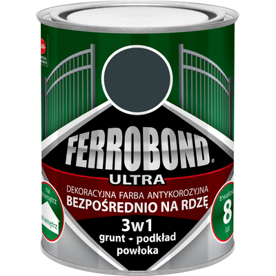 FERROBOND Farba antykorozyjna ULTRA półmat antracyt RAL 7016 0,25 l