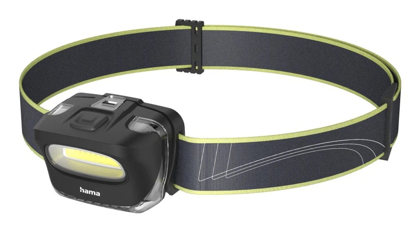 Hama HL110 Czarny, Niebieski, Żółty Latarka czołowa COB LED