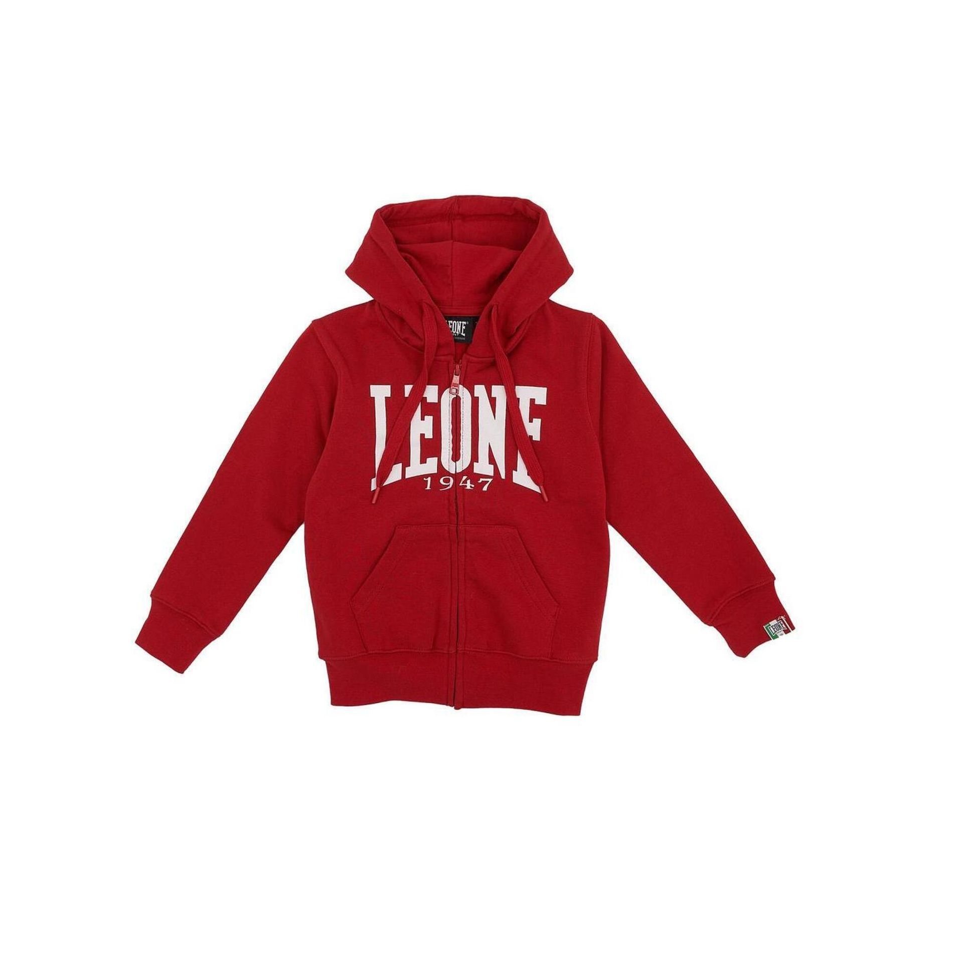 Dziecięca bluza z kapturem, zamkiem błyskawicznym na całej długości i logo Basic