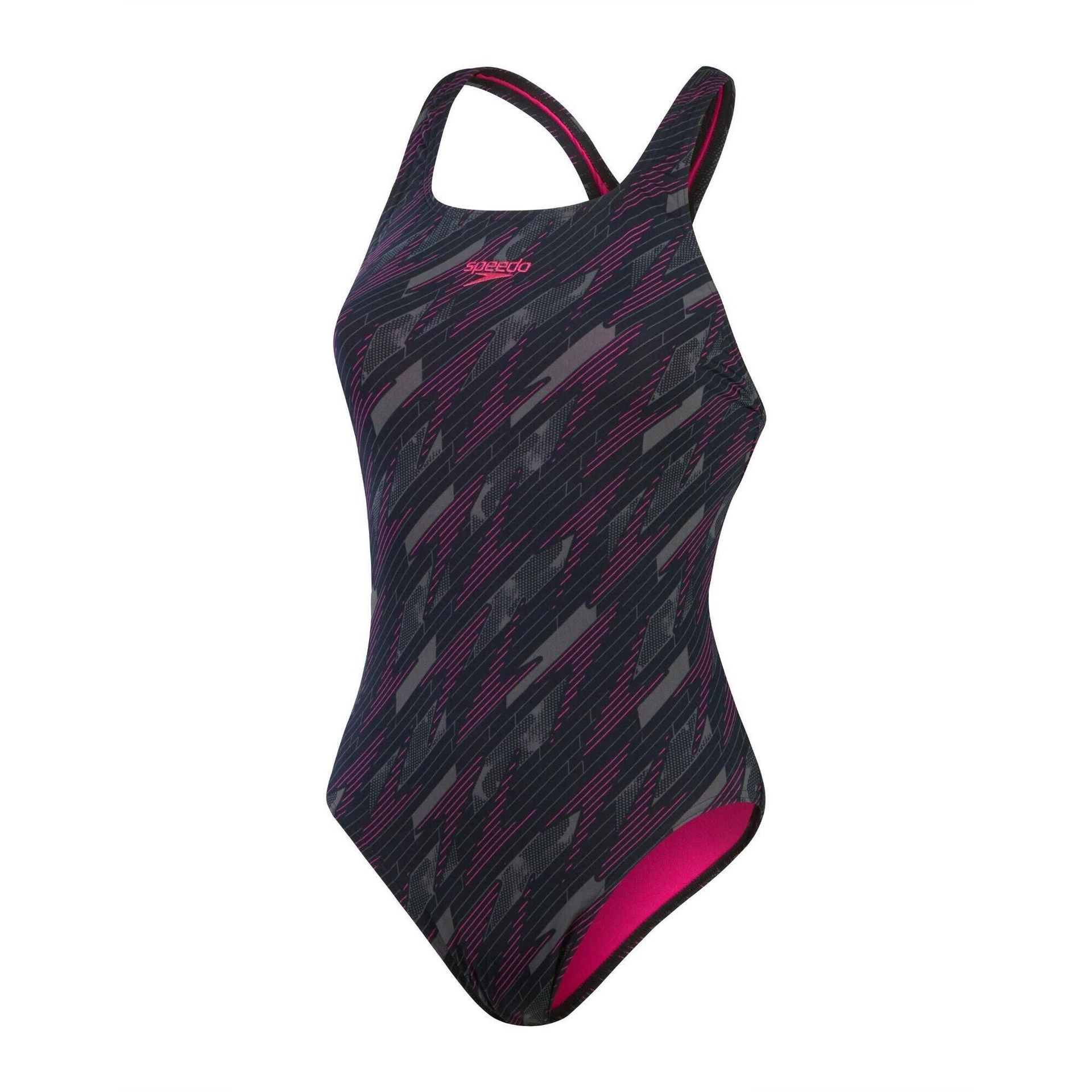 Strój Kąpielowy Speedo Hyperboom Allover Medalist – Czarno-Różowy – Rozmiar 30
