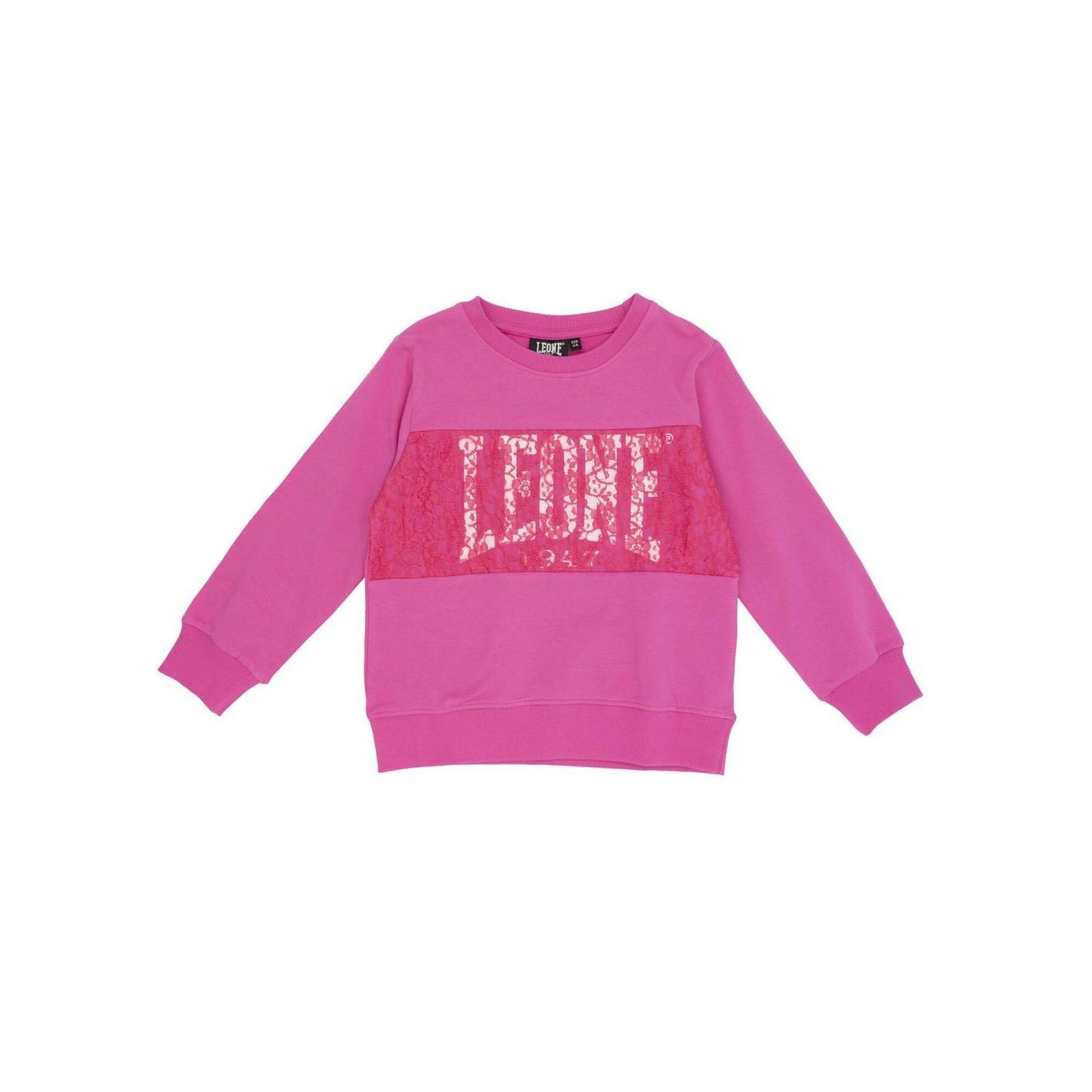 Bluza dziewczęca Leone z okrągłym dekoltem w kolorze różowym