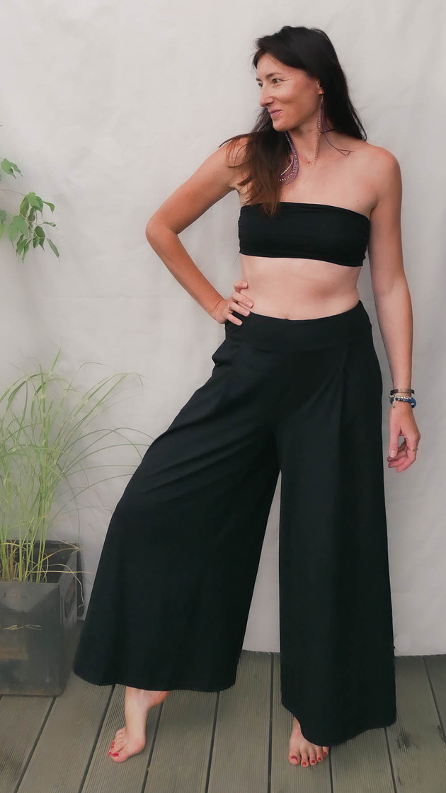 Tube top czarny bawełna