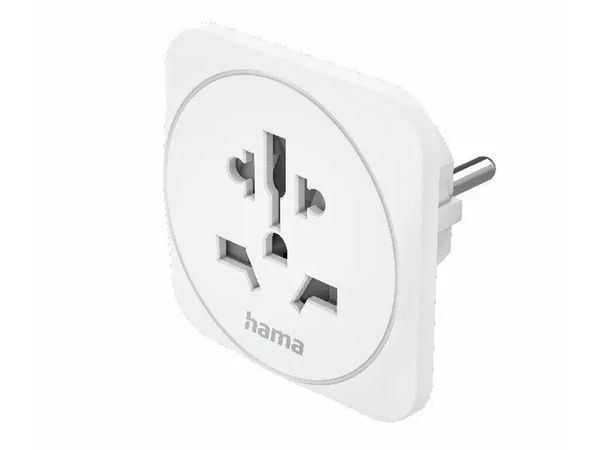 HAMA ADAPTER PODRÓŻNY GNIAZDO UNIWERSALNE -> WTYK EU BIAŁY