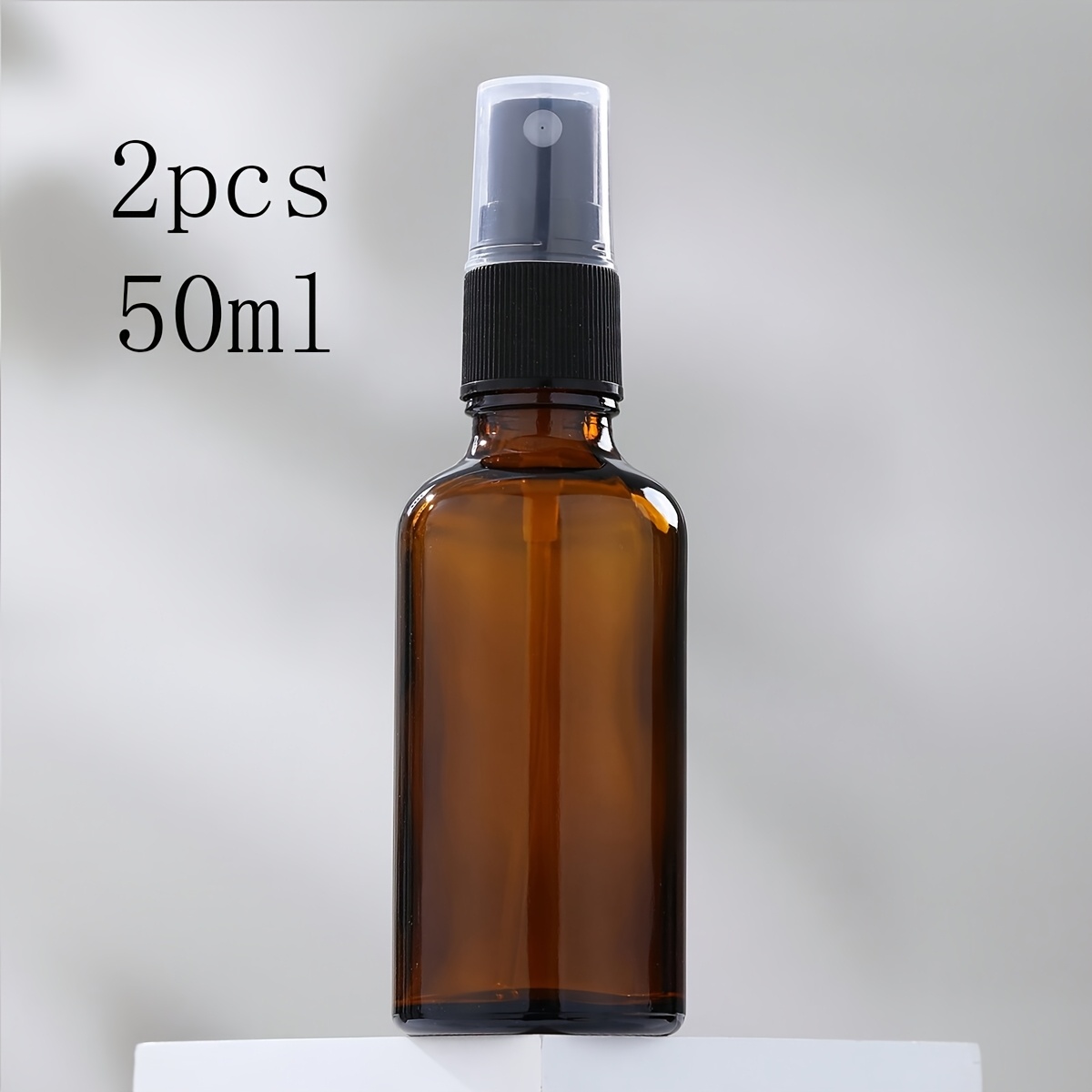 TEMU 2 szt. Butelki do rozpylania w żółtym szkle z czarnymi pokrywkami - 15 ml, 30 ml, 50 ml Szczelne i wielokrotnego użytku Idealne do olejków