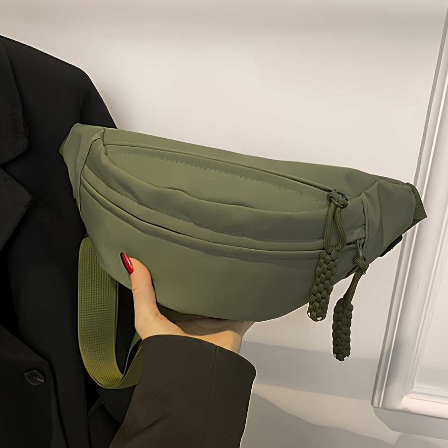 TEMU Koreańska Torba Crossbody z Łatnego Nylonu, Materiałowa Torba z Nową Teksturą, Torba na Ramię, Pod Pachę, Torba na Klatkę Piersiową, Mała Torba