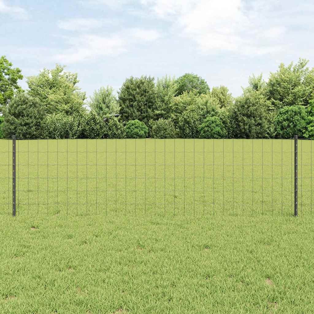 Lumarko Ogrodzenie Euro z 5 słupkami U Szary 0.6x10 m Stal