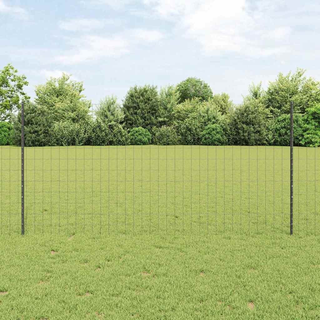 Szare Lumarko Ogrodzenie Euro z 10 słupkami 1,2x10 m ze stali