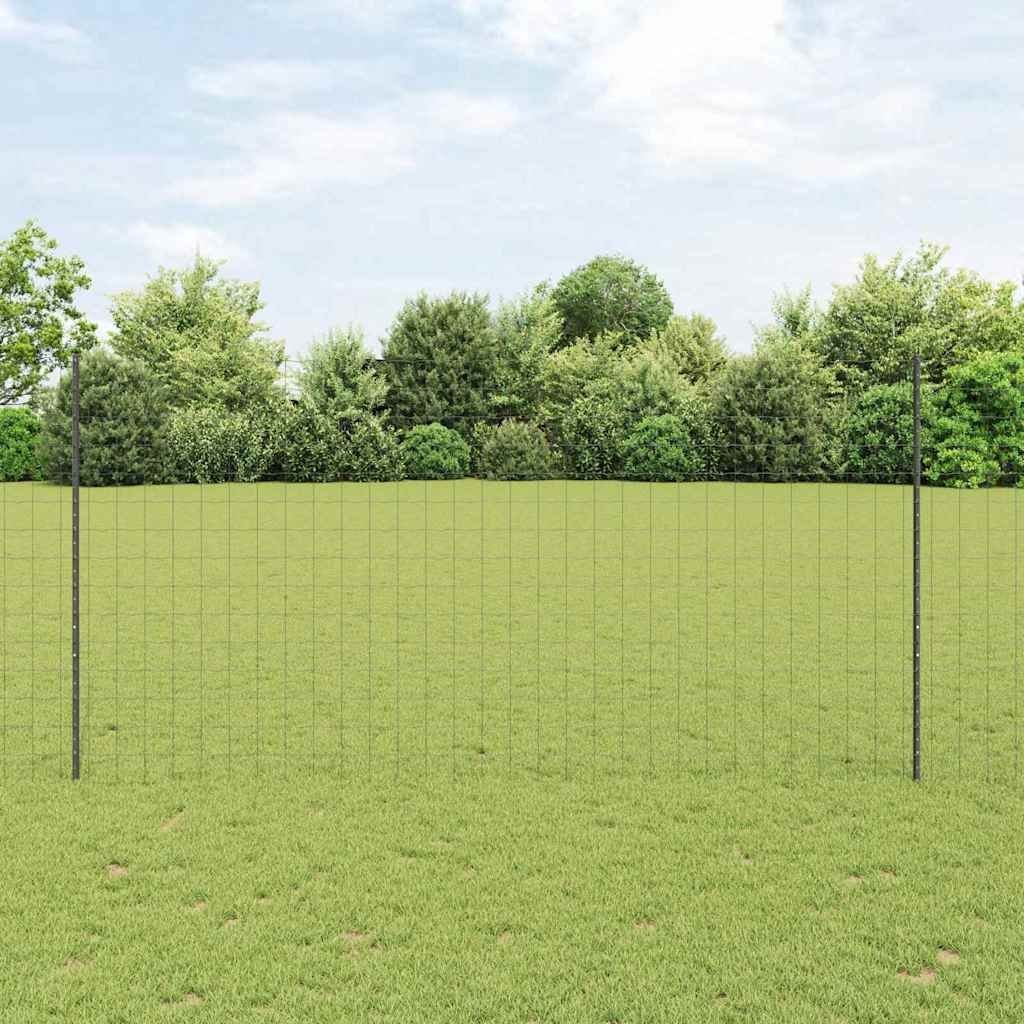 Euro Lumarko Ogrodzenie z 10 słupkami U Szare 1.6x10 m Stal