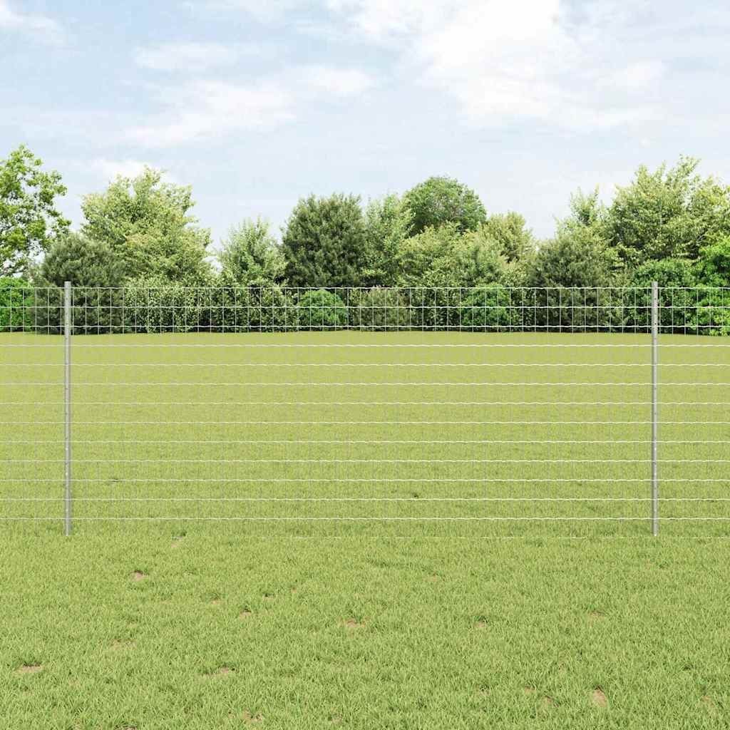 Lumarko Ogrodzenie Euro z 22 słupkami Srebrne 1x25 m Stal