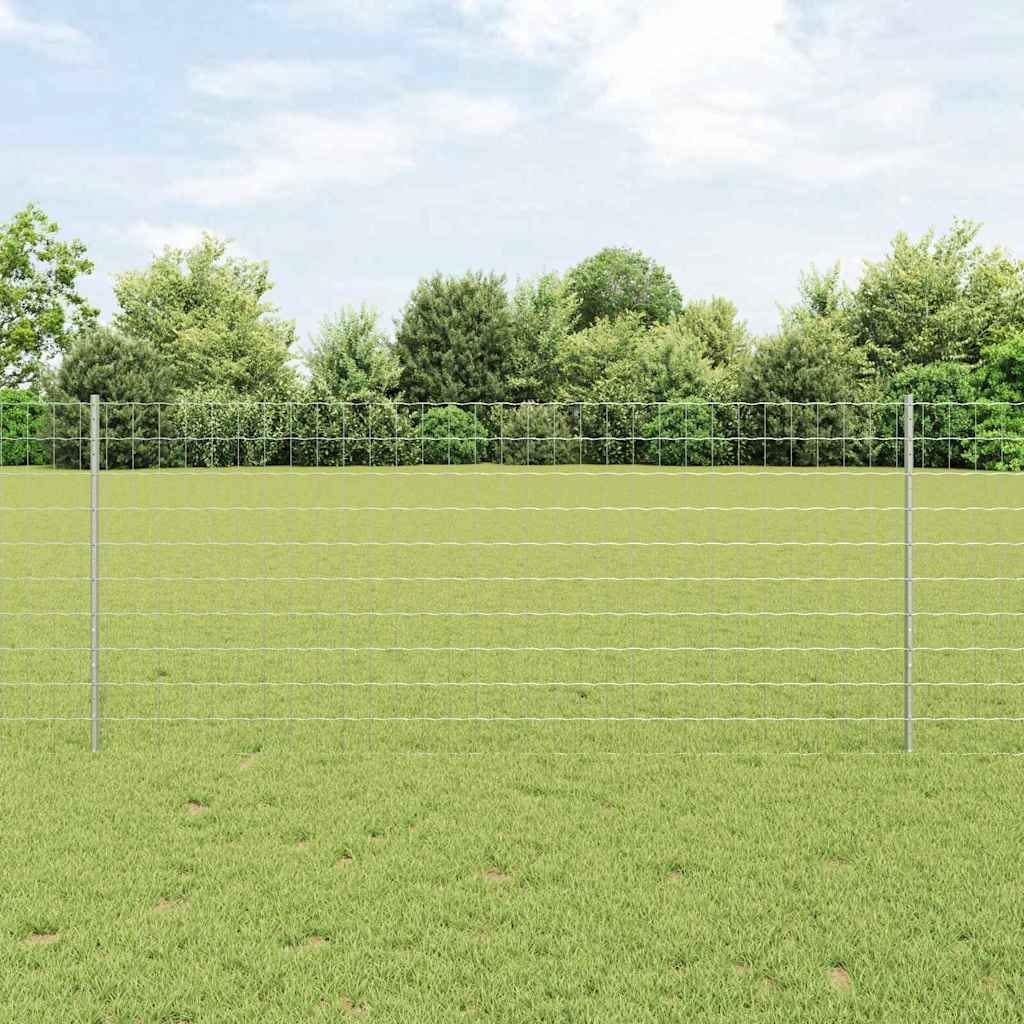 Euro Lumarko Ogrodzenie z 22 Słupkami Srebrnym 1x25 m Stal