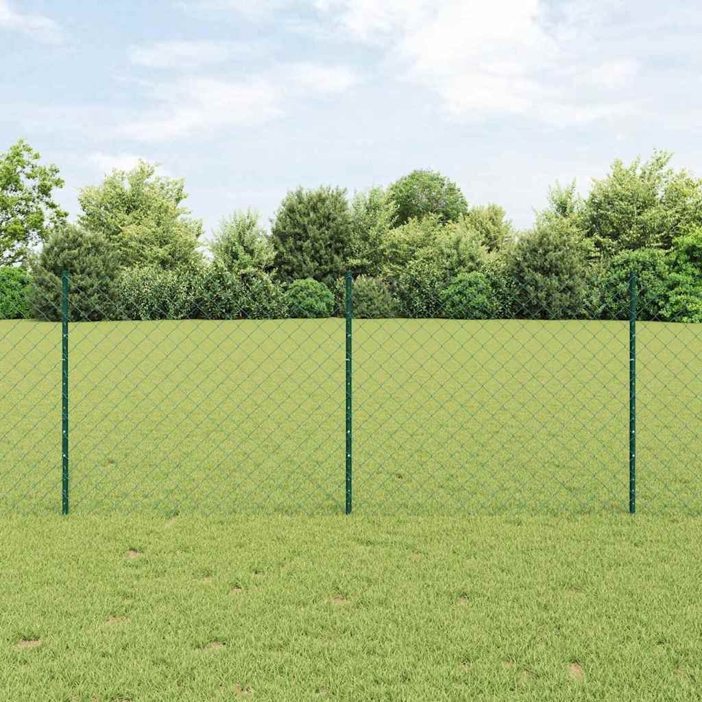 Lumarko Ogrodzenie z słupkami Zielony 25 x 1 m Stal