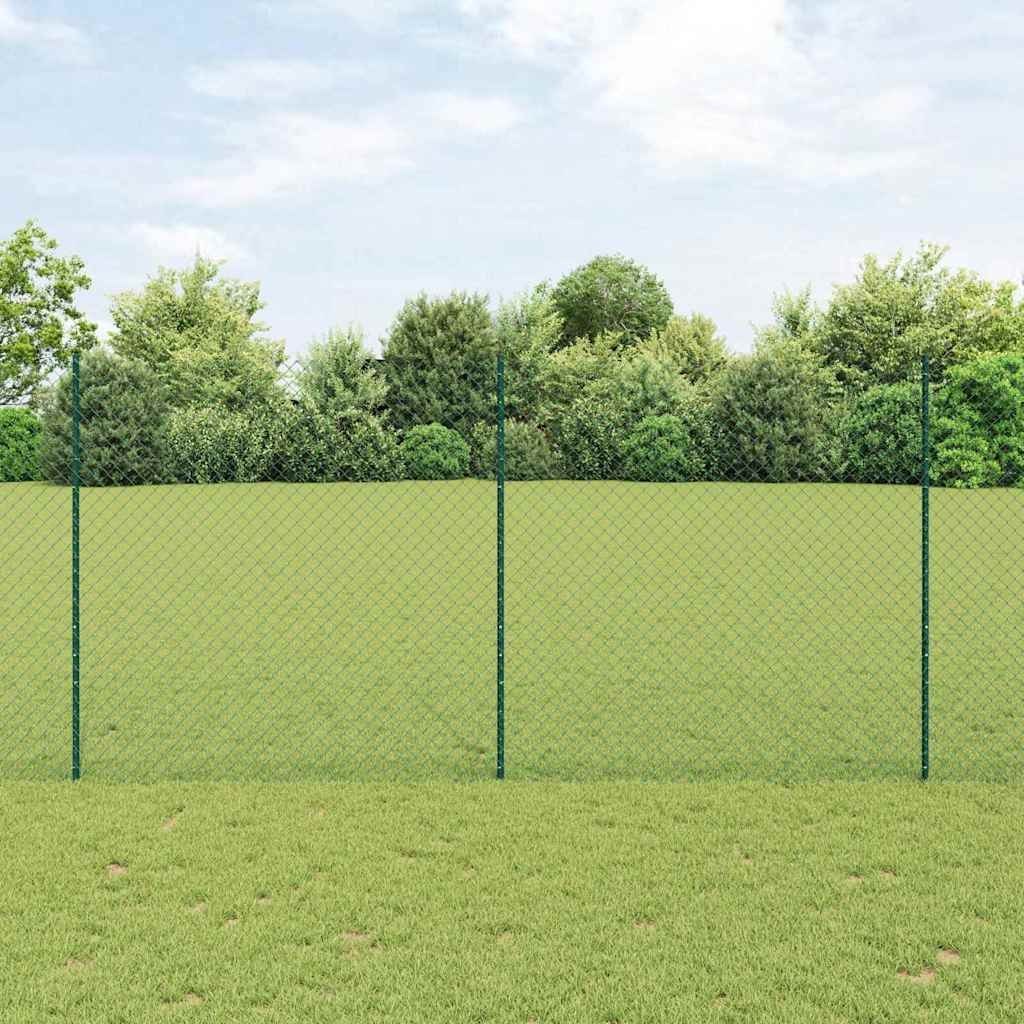 Lumarko Ogrodzenie z siatki z 10 słupkami U Zielone 1.6x10 m Stal