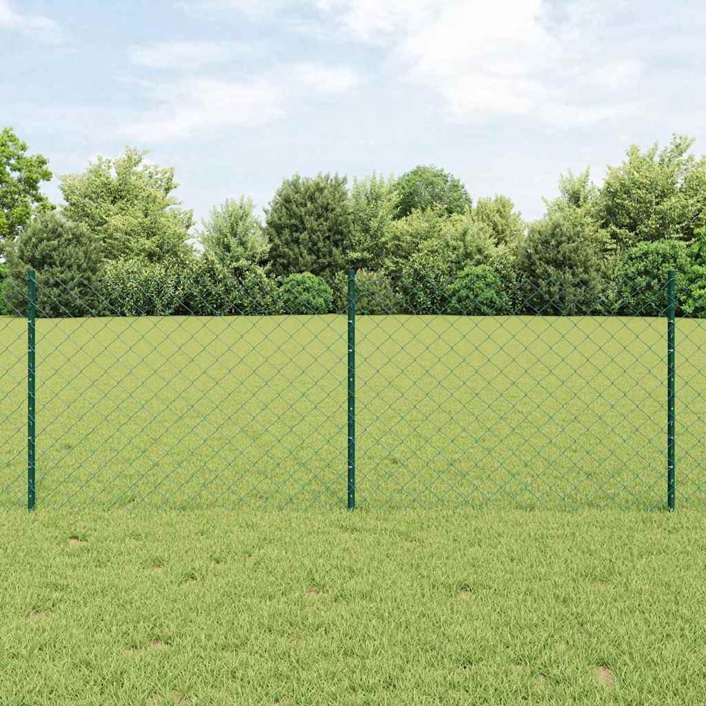 Lumarko Ogrodzenie z siatki z 10 słupkami U Zielone 0.8x10 m Stal